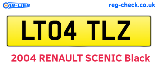 LT04TLZ are the vehicle registration plates.