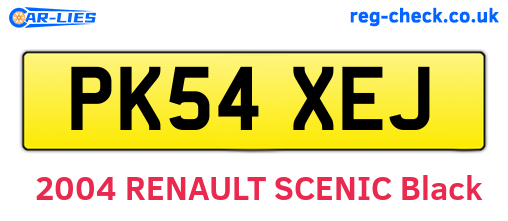 PK54XEJ are the vehicle registration plates.