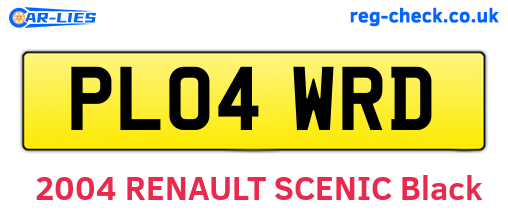 PL04WRD are the vehicle registration plates.