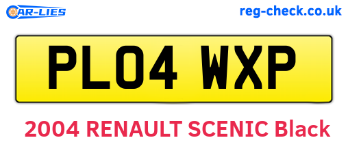 PL04WXP are the vehicle registration plates.