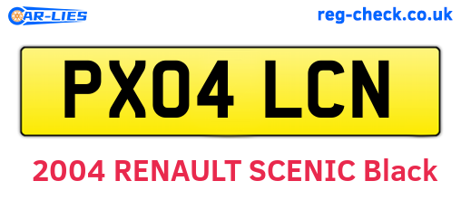 PX04LCN are the vehicle registration plates.