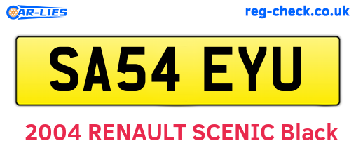 SA54EYU are the vehicle registration plates.