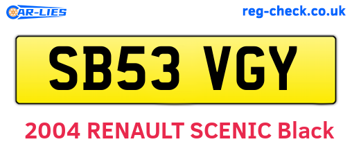 SB53VGY are the vehicle registration plates.