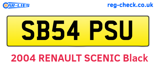 SB54PSU are the vehicle registration plates.