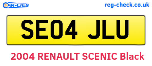 SE04JLU are the vehicle registration plates.