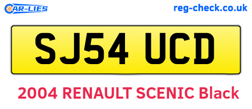 SJ54UCD are the vehicle registration plates.