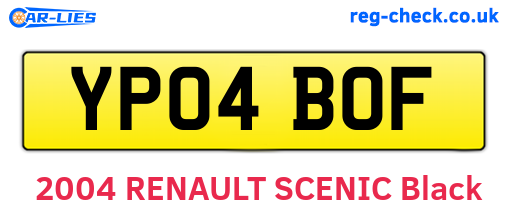 YP04BOF are the vehicle registration plates.