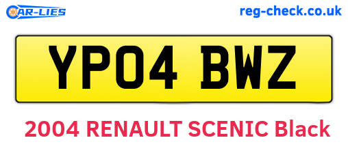 YP04BWZ are the vehicle registration plates.