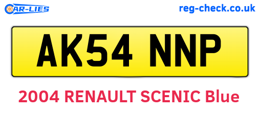 AK54NNP are the vehicle registration plates.