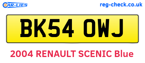 BK54OWJ are the vehicle registration plates.