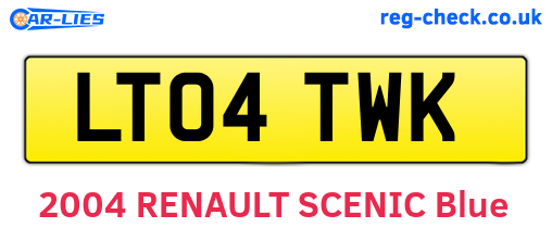 LT04TWK are the vehicle registration plates.