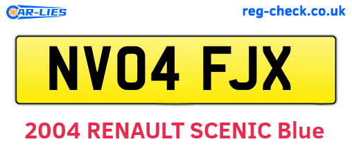 NV04FJX are the vehicle registration plates.