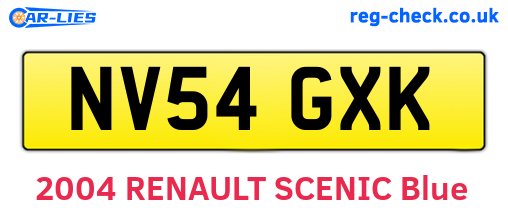 NV54GXK are the vehicle registration plates.