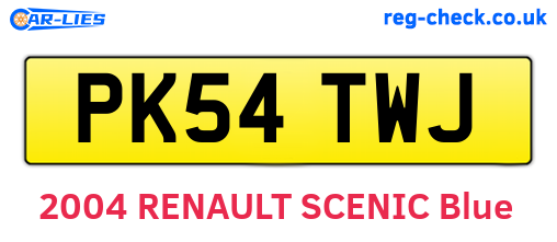 PK54TWJ are the vehicle registration plates.