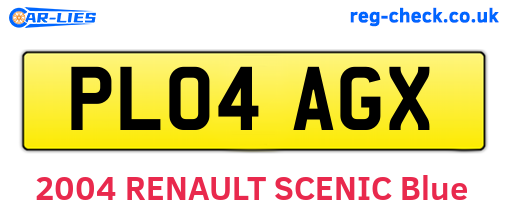 PL04AGX are the vehicle registration plates.