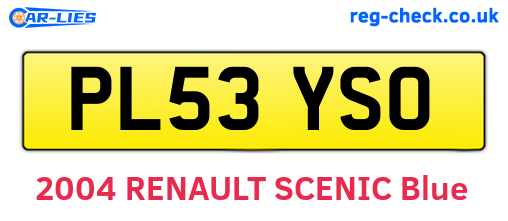 PL53YSO are the vehicle registration plates.