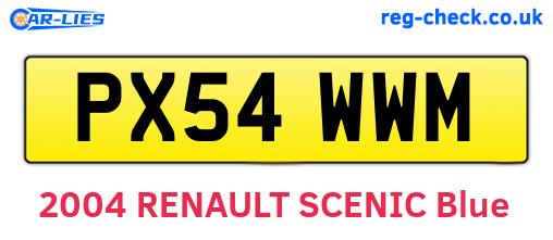 PX54WWM are the vehicle registration plates.