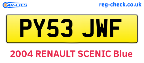 PY53JWF are the vehicle registration plates.