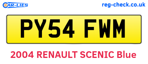 PY54FWM are the vehicle registration plates.