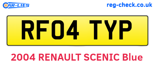 RF04TYP are the vehicle registration plates.