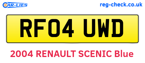 RF04UWD are the vehicle registration plates.