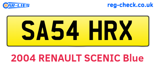SA54HRX are the vehicle registration plates.