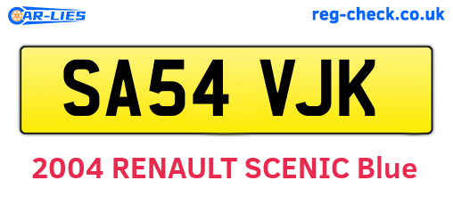 SA54VJK are the vehicle registration plates.