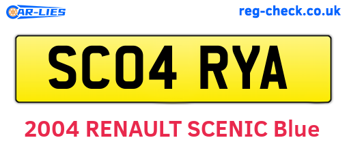 SC04RYA are the vehicle registration plates.