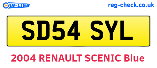 SD54SYL are the vehicle registration plates.