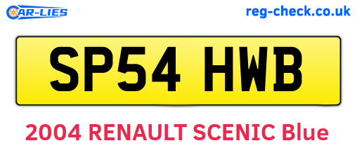 SP54HWB are the vehicle registration plates.