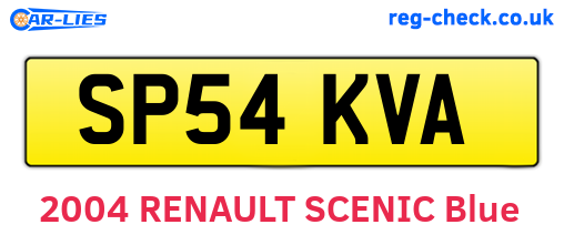 SP54KVA are the vehicle registration plates.