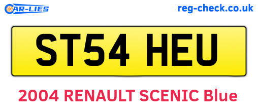 ST54HEU are the vehicle registration plates.