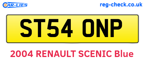 ST54ONP are the vehicle registration plates.