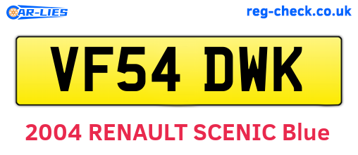 VF54DWK are the vehicle registration plates.