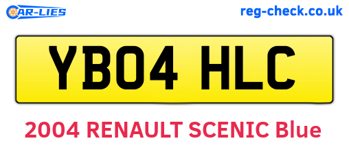 YB04HLC are the vehicle registration plates.