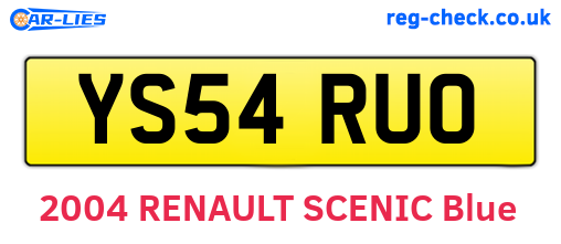 YS54RUO are the vehicle registration plates.