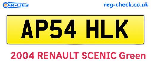 AP54HLK are the vehicle registration plates.