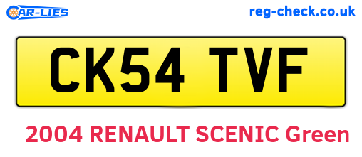 CK54TVF are the vehicle registration plates.