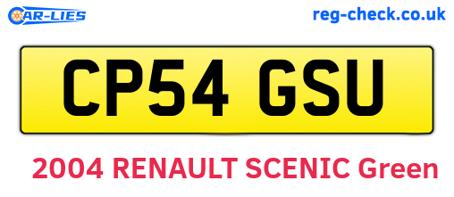 CP54GSU are the vehicle registration plates.