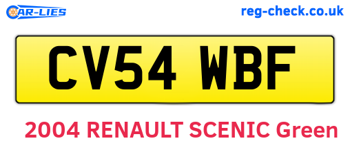 CV54WBF are the vehicle registration plates.
