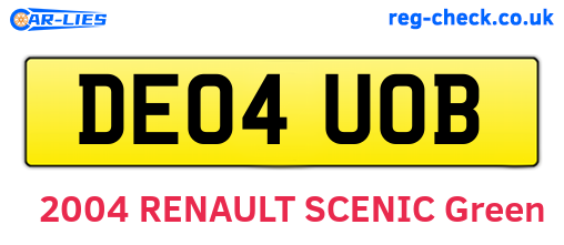DE04UOB are the vehicle registration plates.
