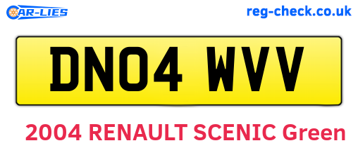 DN04WVV are the vehicle registration plates.