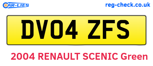 DV04ZFS are the vehicle registration plates.