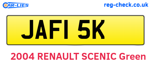 JAF15K are the vehicle registration plates.