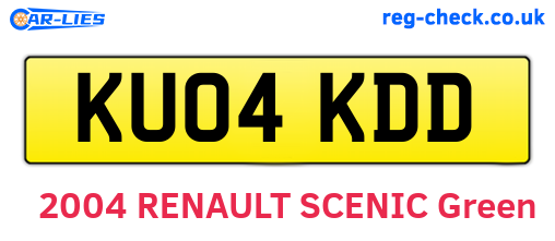 KU04KDD are the vehicle registration plates.