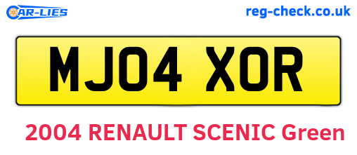 MJ04XOR are the vehicle registration plates.