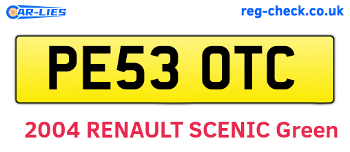 PE53OTC are the vehicle registration plates.