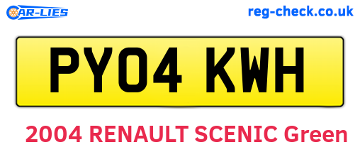 PY04KWH are the vehicle registration plates.
