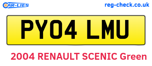 PY04LMU are the vehicle registration plates.