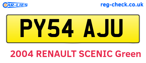 PY54AJU are the vehicle registration plates.